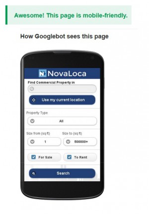 NovaLoca is mobile friendly commercial search website