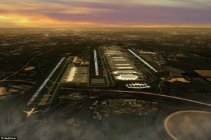 Artist impression Heathrow third runway