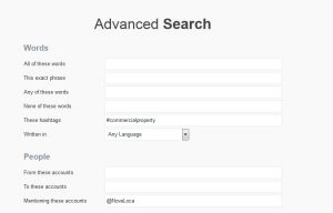 Twitter advanced search