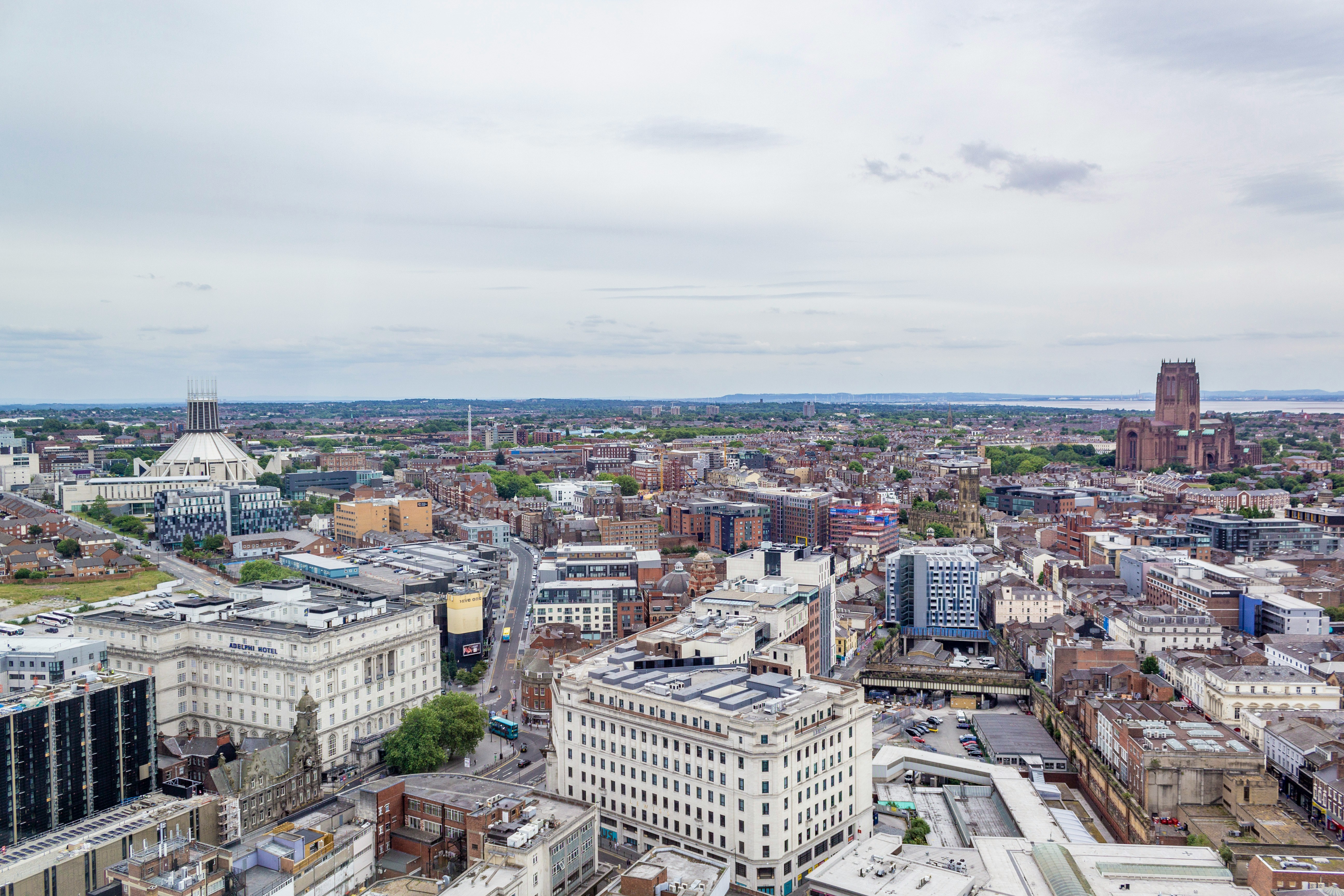 aerial view of Liverpool city