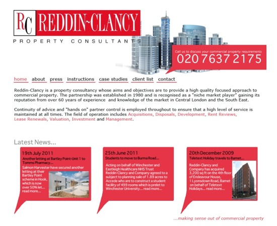 website front page
