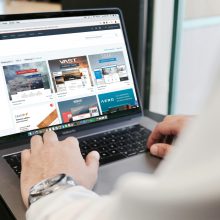 open laptop showing a shopping page