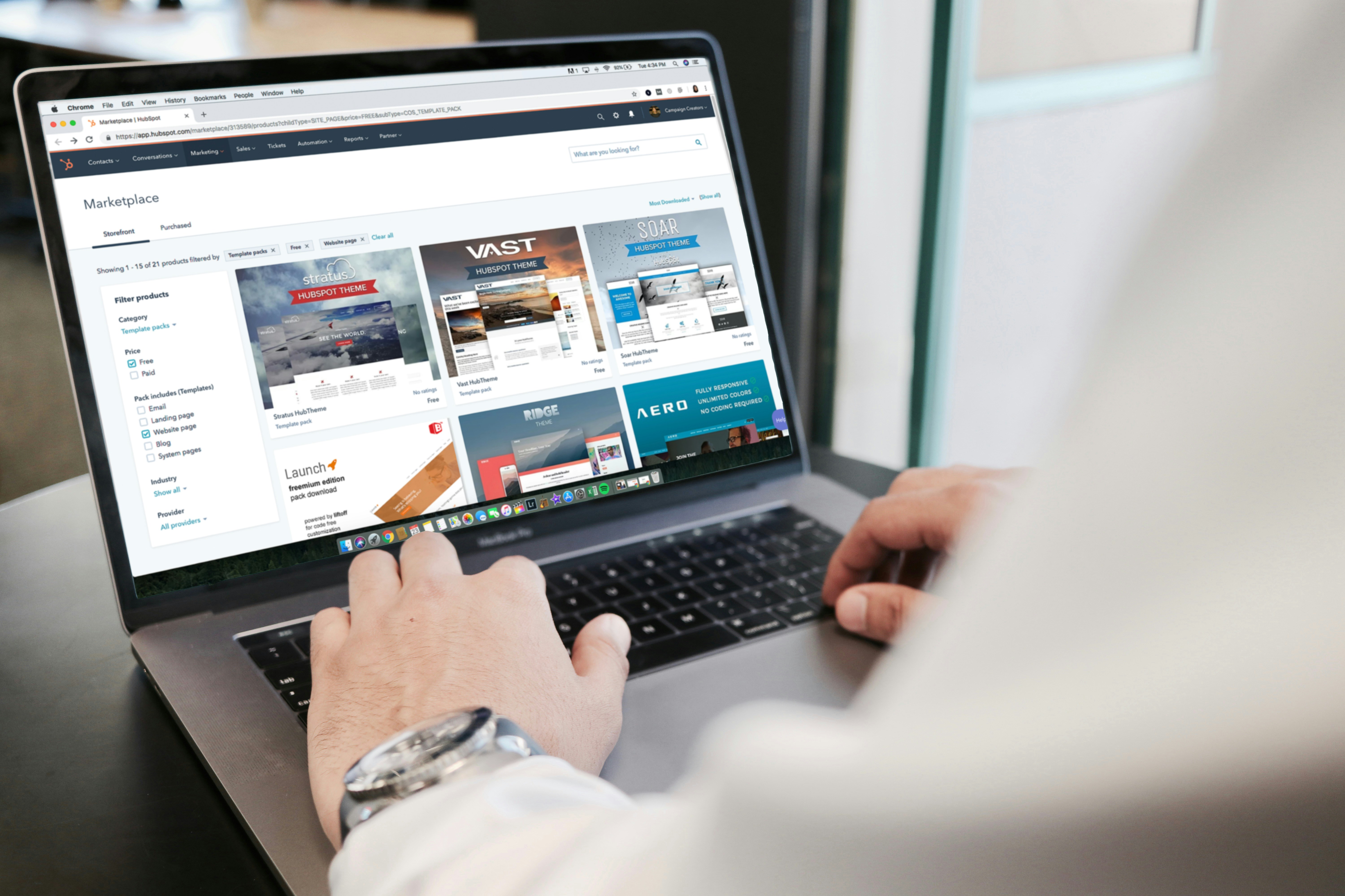 open laptop showing a shopping page 