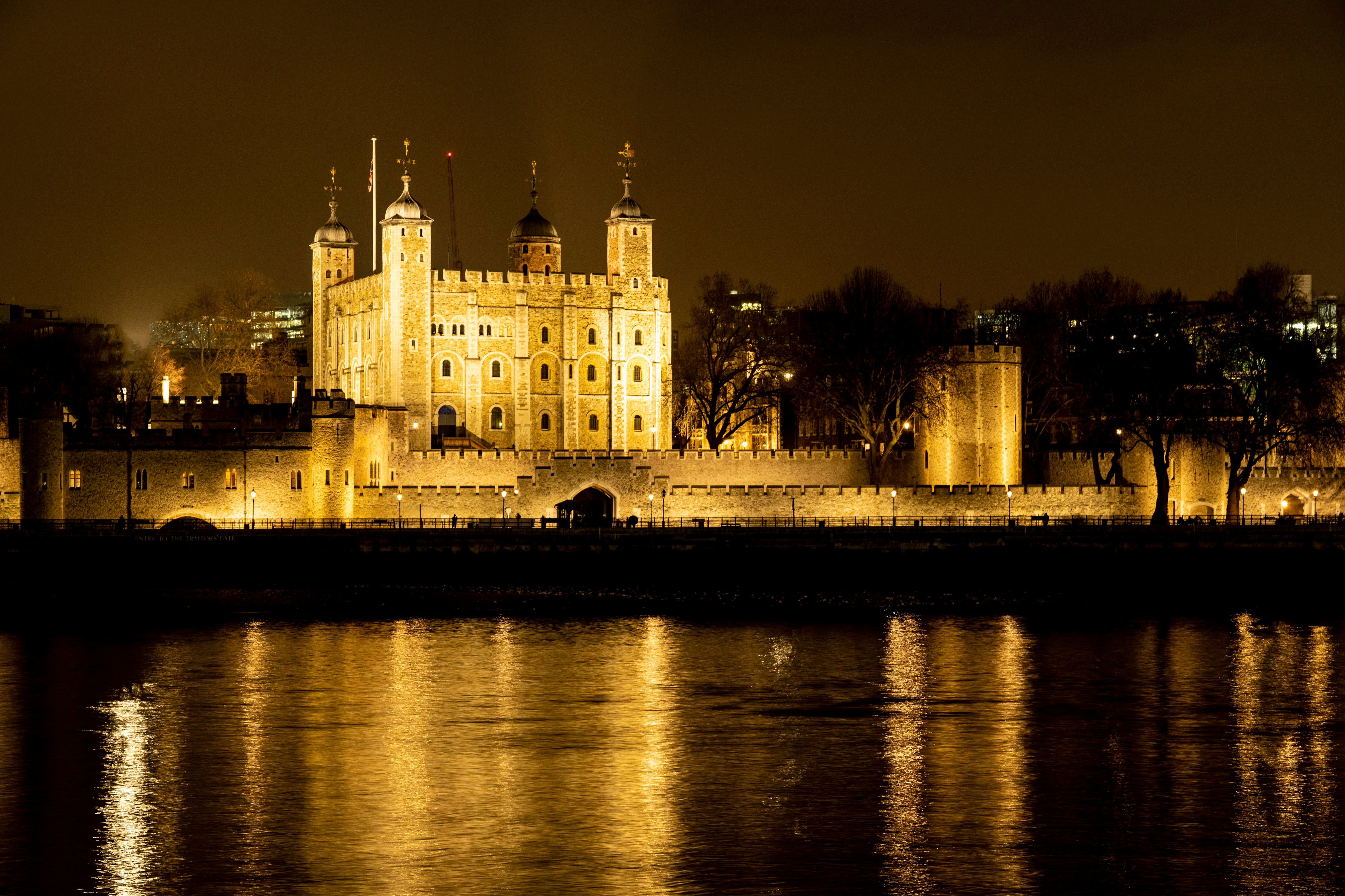 Tower of London and River Thames at night