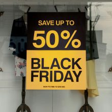 Black Friday sign in a display window
