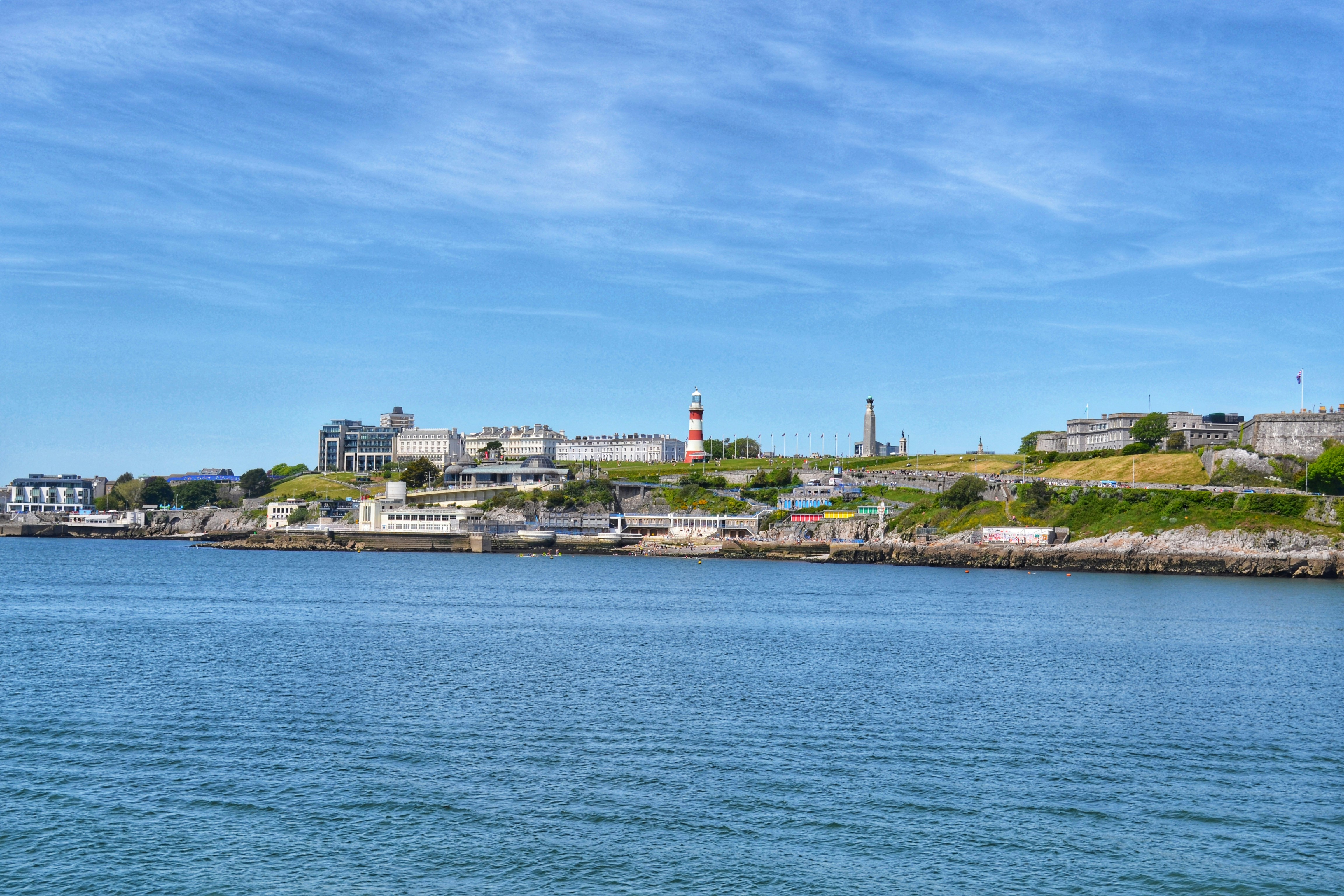 view from the sea of Plymouth
