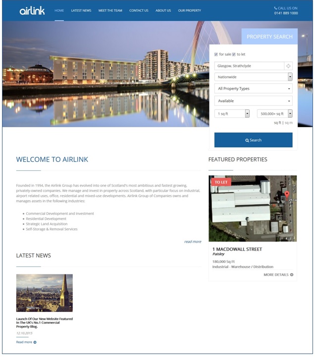 website front page