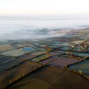 mist over fields