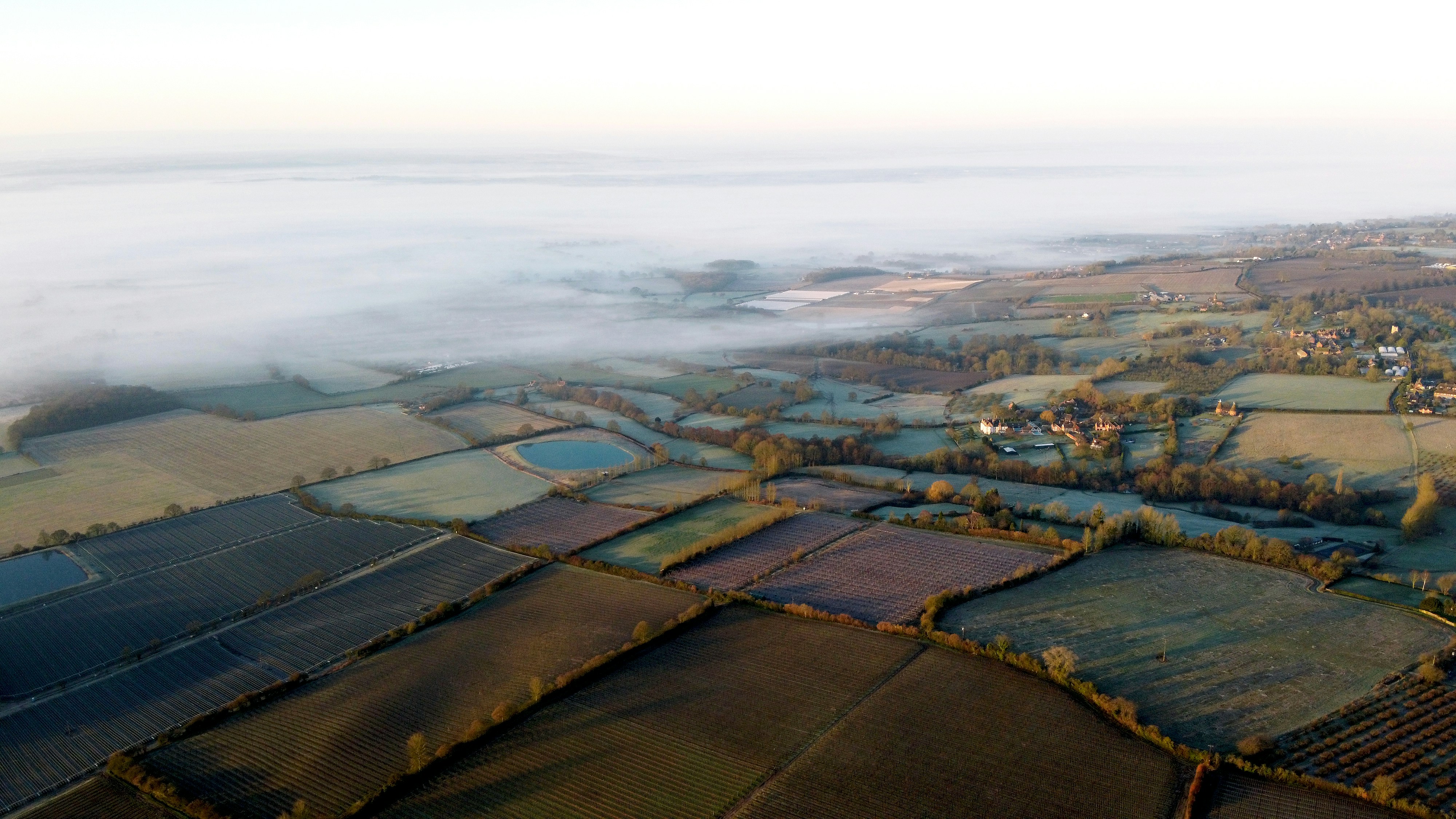 mist over fields 