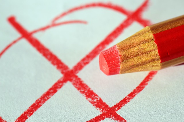 A red pencil casting a ballot 