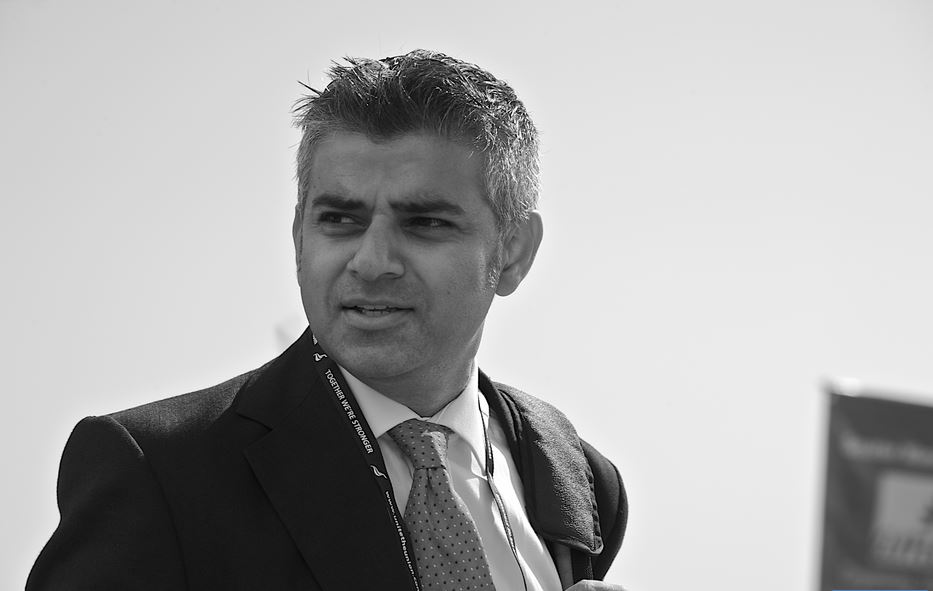 Sadiq Khan,black and white. 