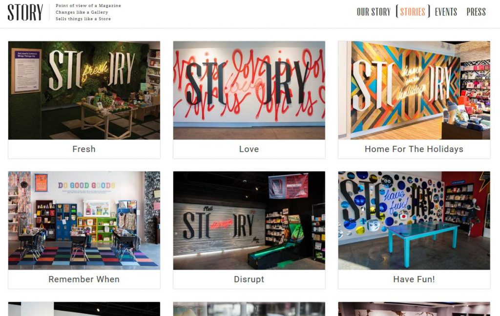 The various designs of Story store in New York