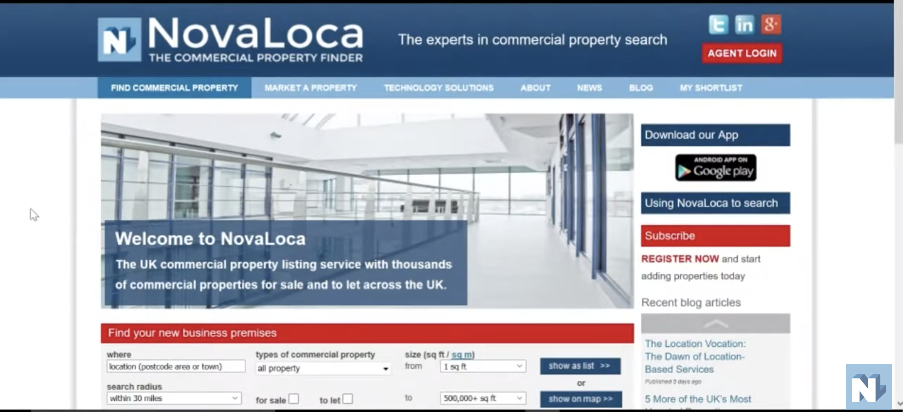 website main page screen shot