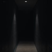 dark lit corridor