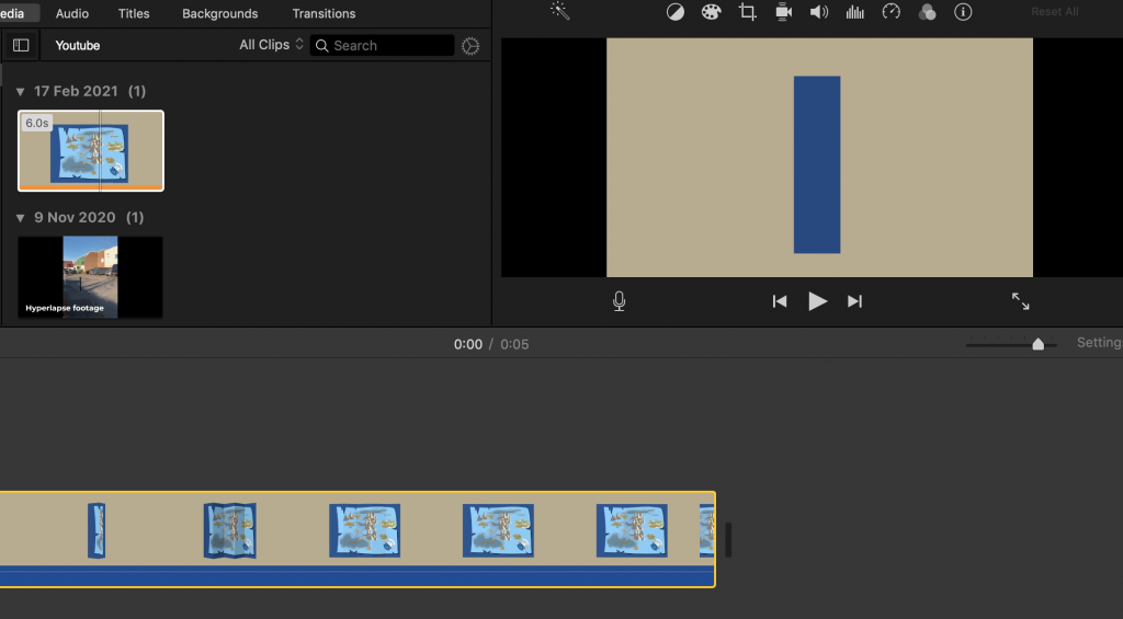 screen shot of iMovie software