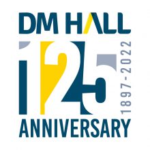 DM Hall 125 years logo