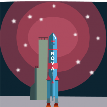 upright rocket vector image