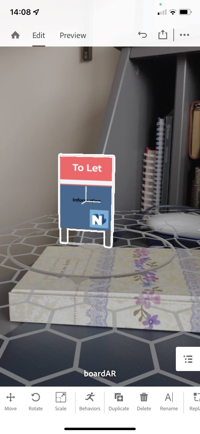 AR process screenshot 
