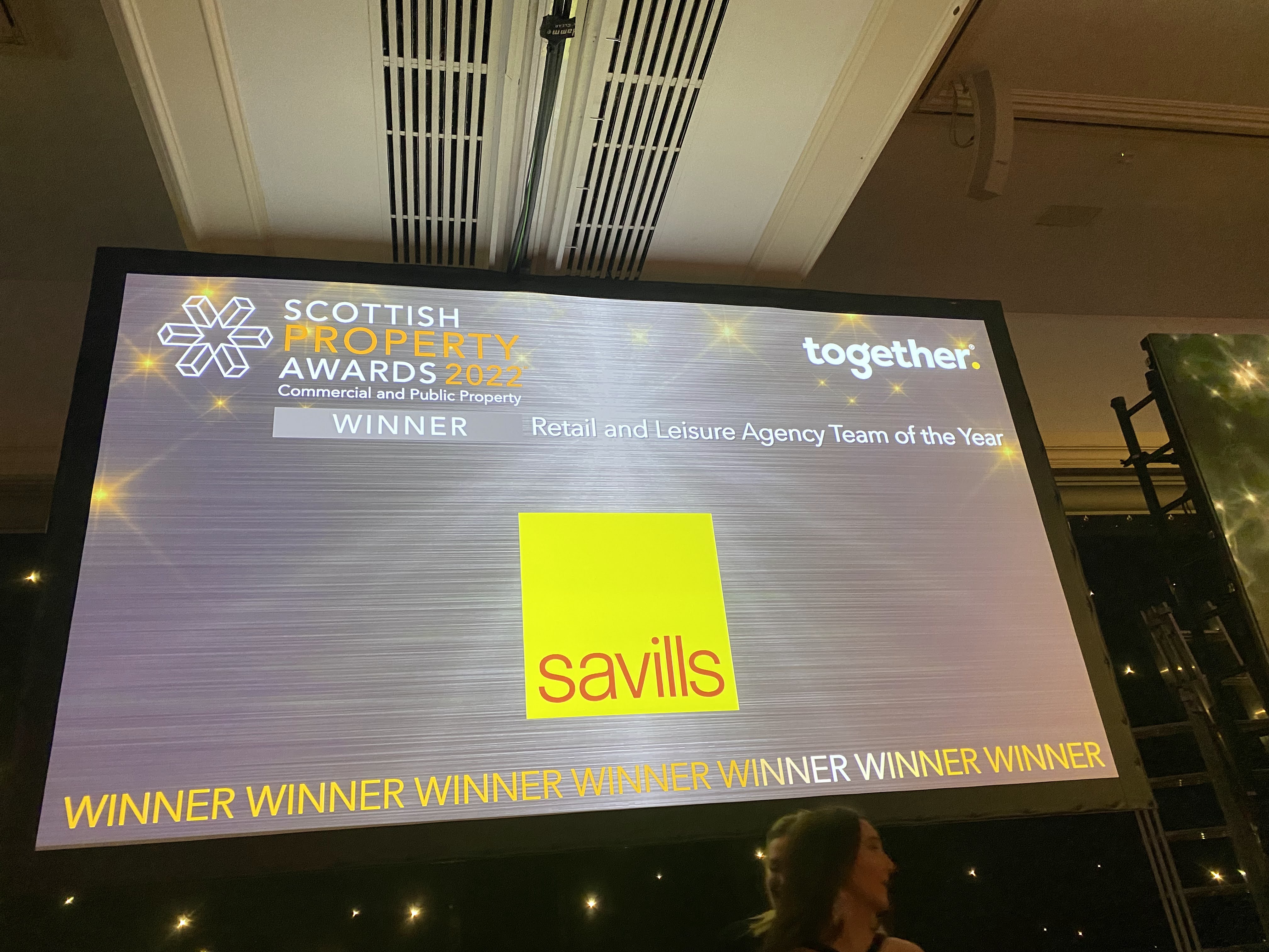 savills logo on a screen