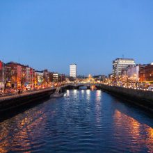 scene of Dublin city at night