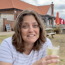 woman in pub garden