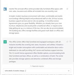 ChatGPT rewrite exisiting description
