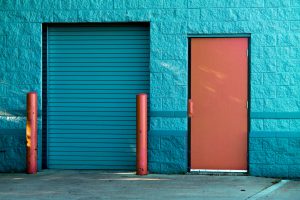 door to a warehouse with shutter 
