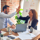 two people high fiving