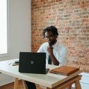 man working on a laptop