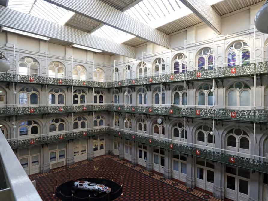 grand interior with old fashioned balconies and doors