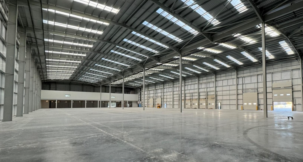 empty interior of a warehouse