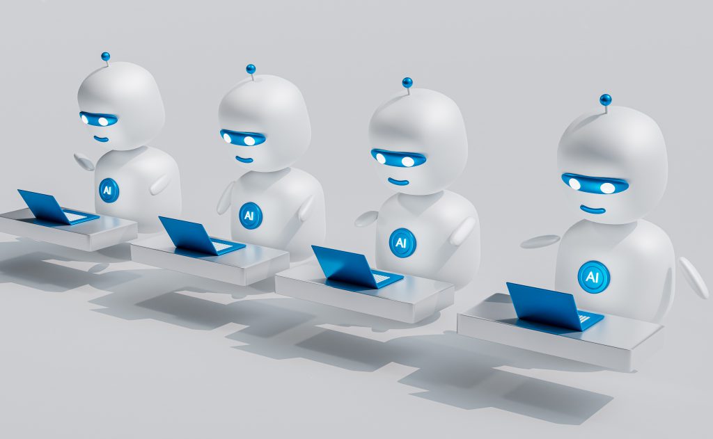 a group of white robots