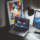 laptop on a desk