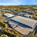 aerial shot of an industrial building