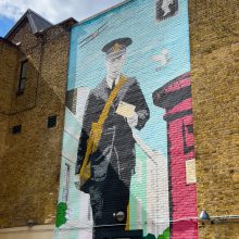 mural of a postman