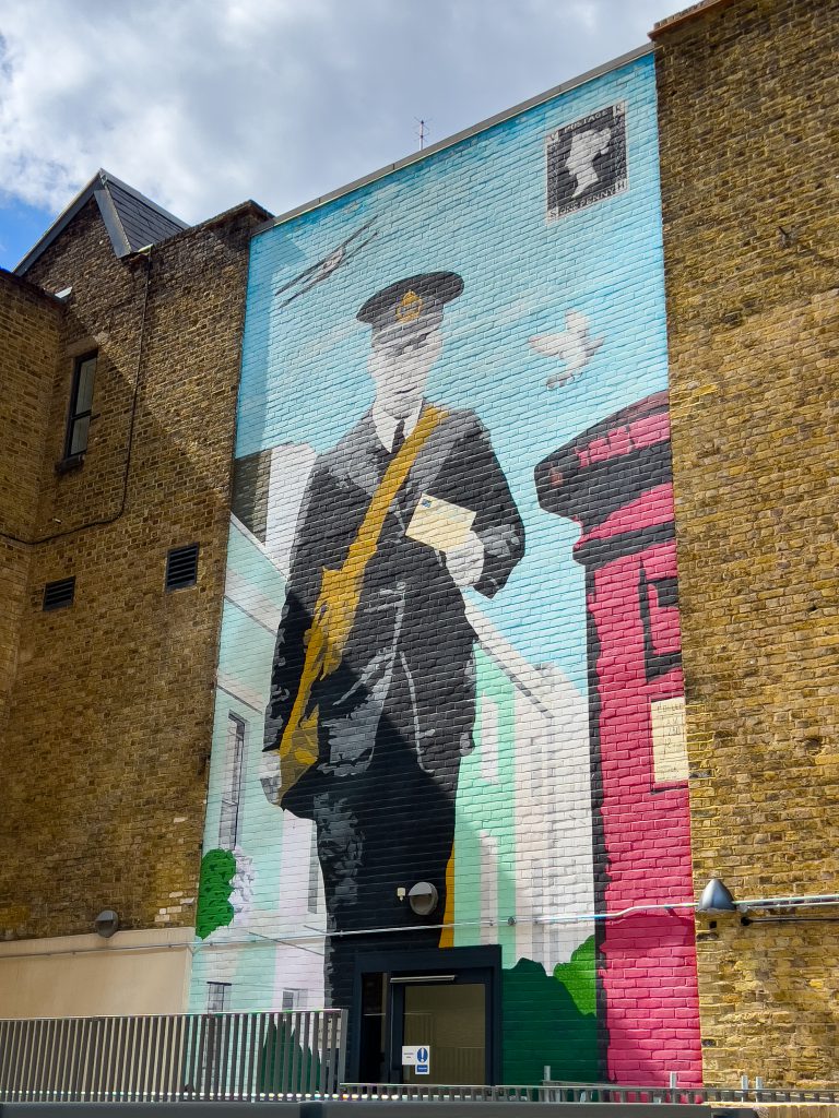 mural of a postman 