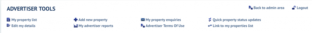 Advertiser Tools page header