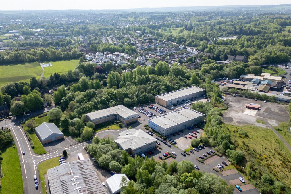 aerial view of business park 