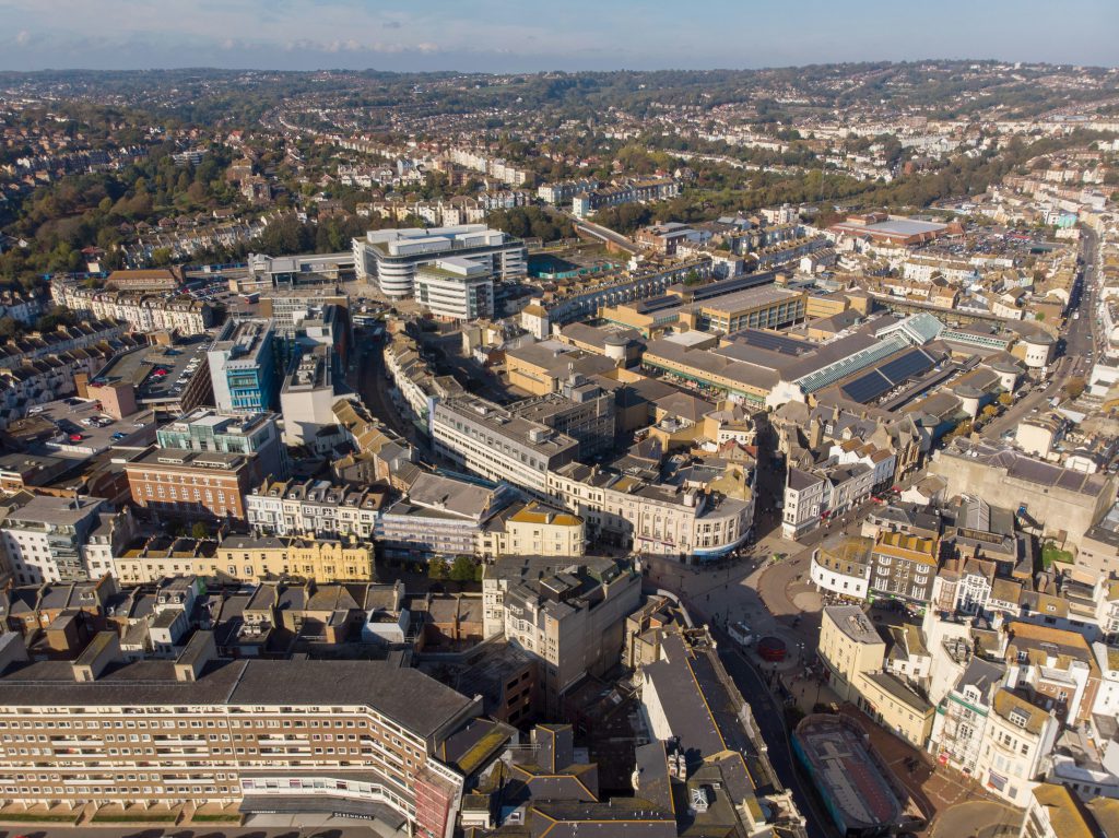 aerial view of city