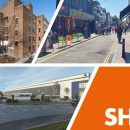 a montage of commercial property buildings