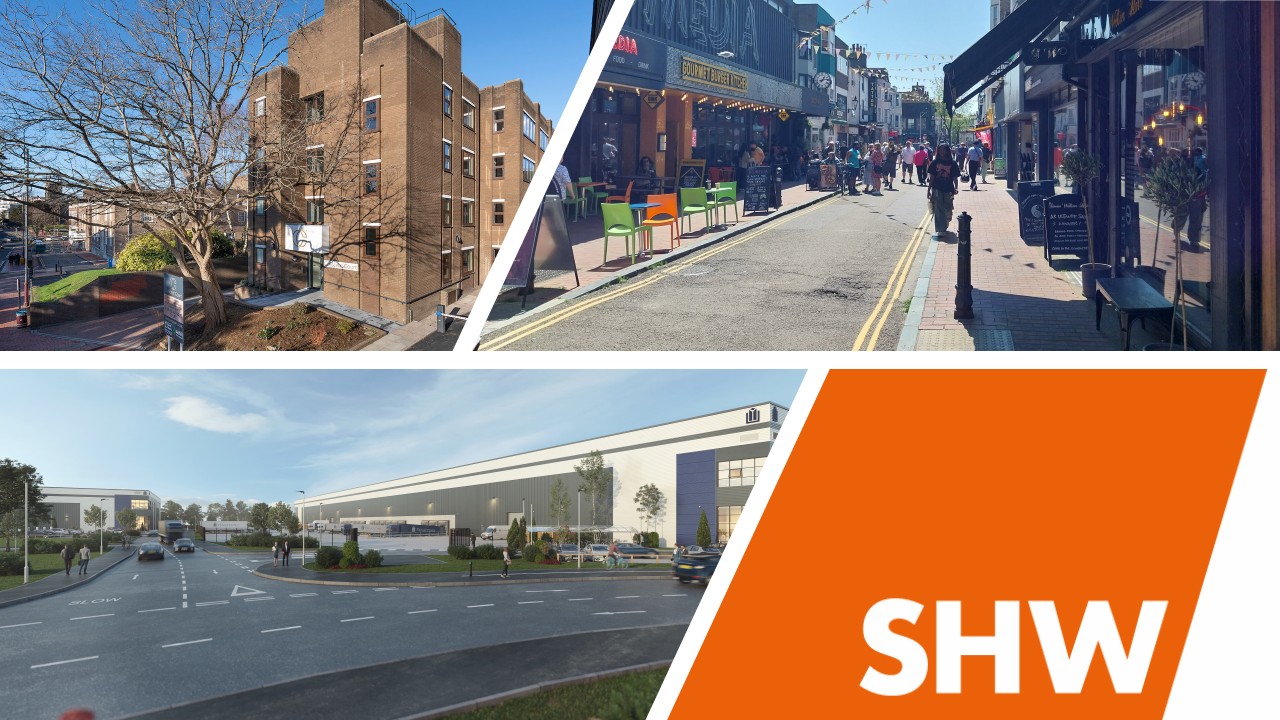 a montage of commercial property buildings