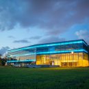 detached glass office building