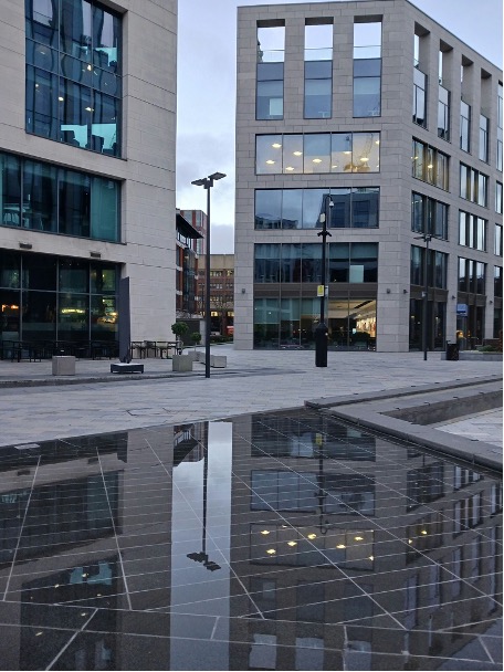 office blocks beside water