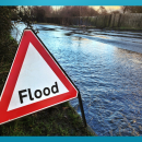 roadside flood warning sign