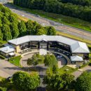 aerial view of large office building