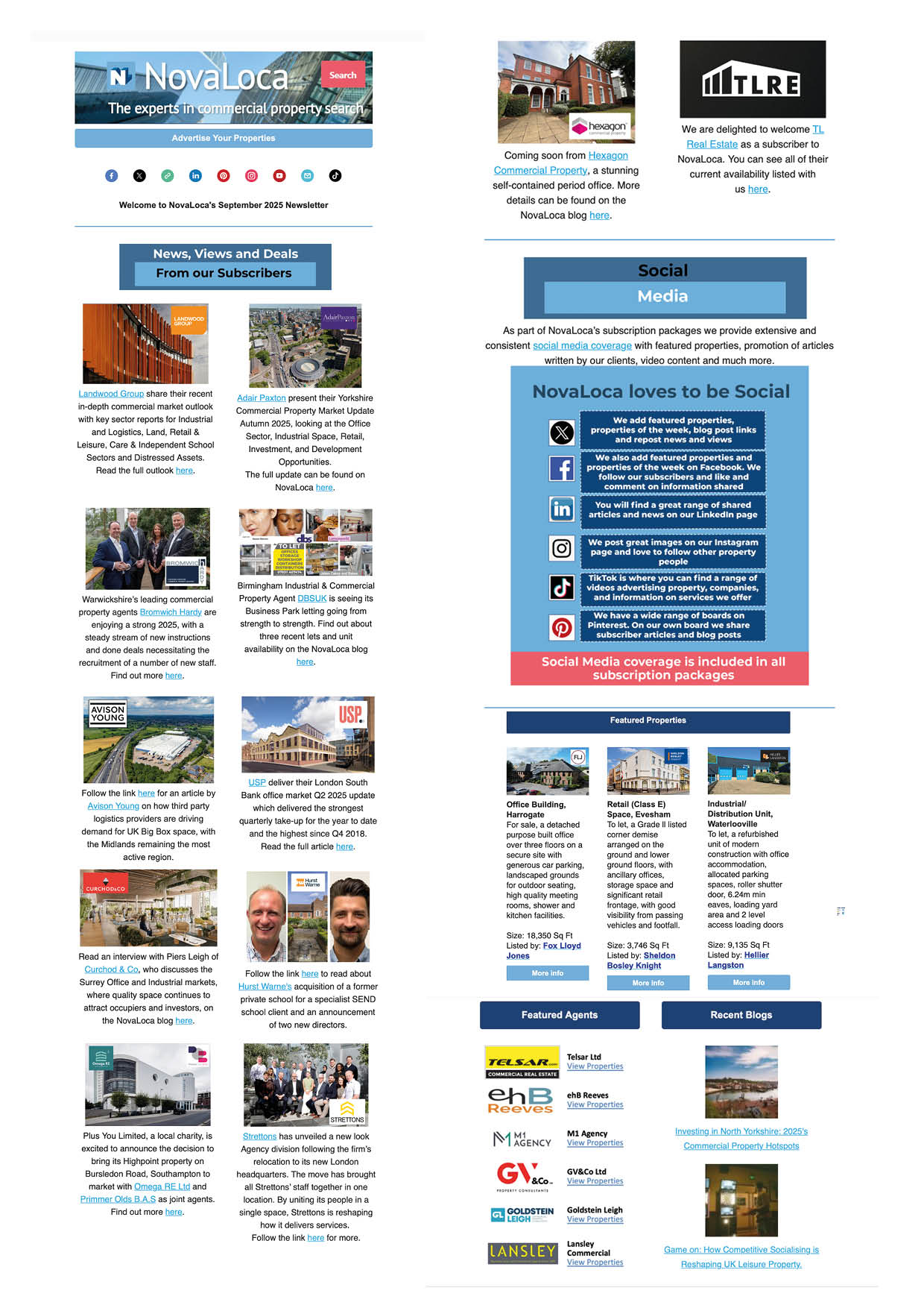 September 25 property newsletter sheet
