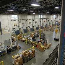 interior warehouse with multiple loading doors