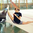 young woman in a flexible dance pose