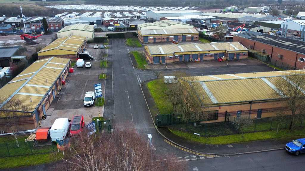 Industrial estate aerial view 