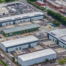 aerial view of an industrial park